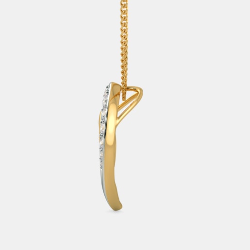 Diamond Pendant In Yellow Gold (2.19 Gram) With Diamonds (0.232 Ct)